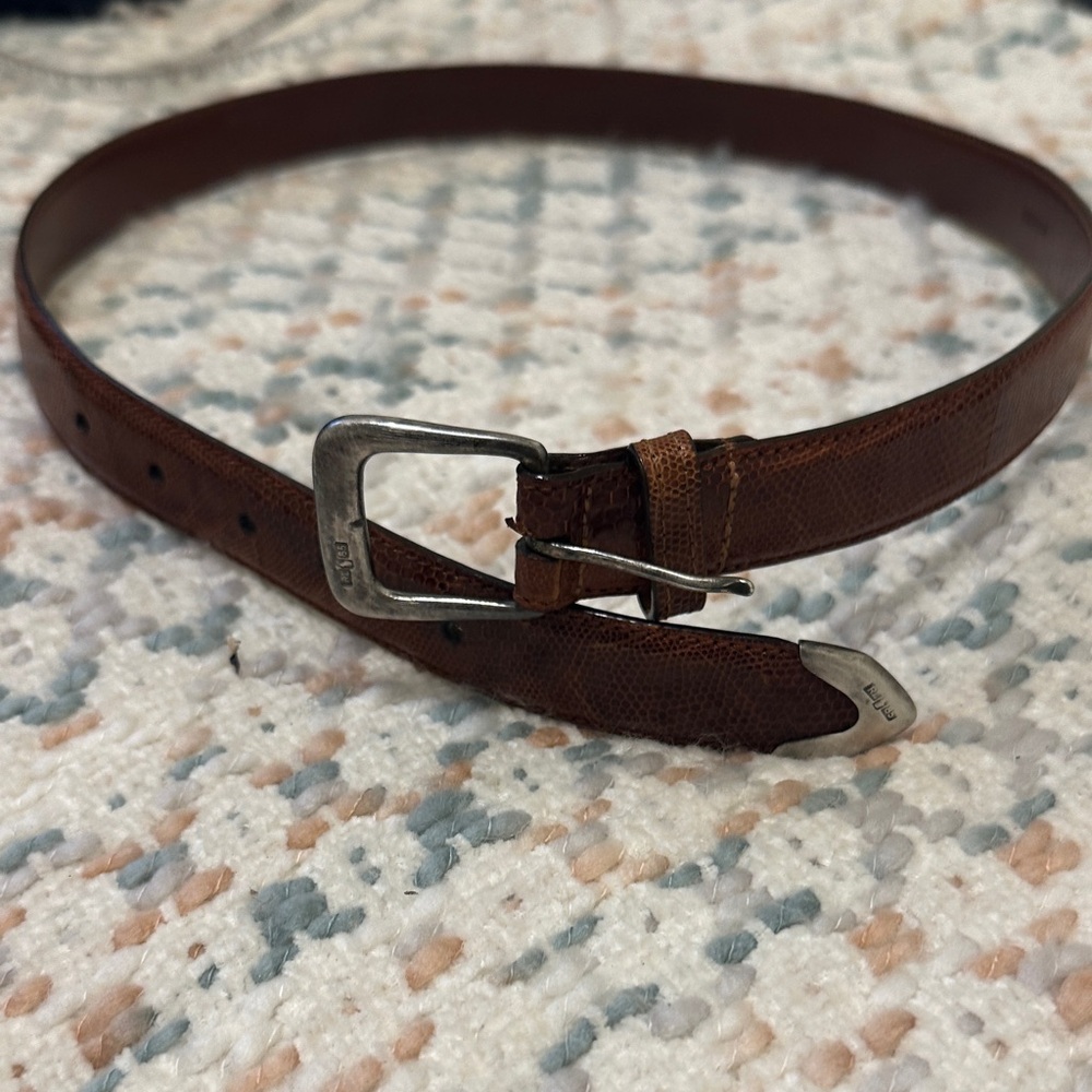 Vintage Ralph Lauren RL85 Genuine Lizard Belt with Sterling Silver